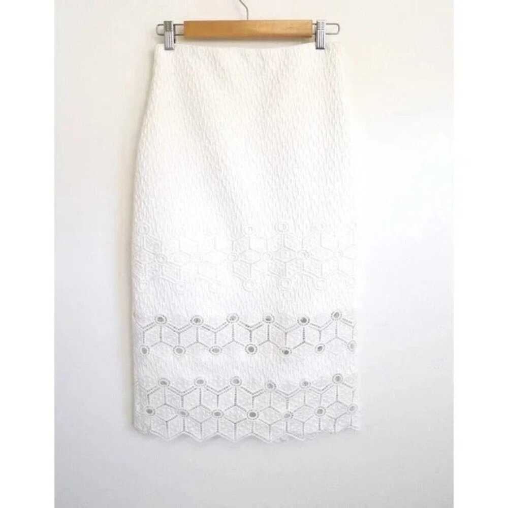 NWT Rebecca Taylor Dia High Waist Midi Pencil Skirt size 2 - Picture 3 of 7